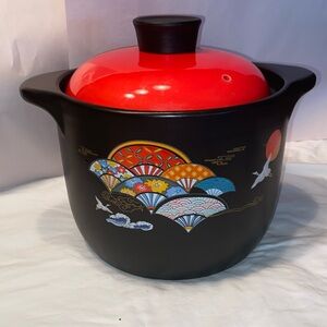 RARE color king casserole dish with lid  Asian inspired